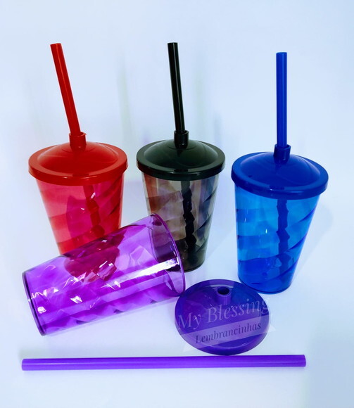 Copos Twister 400ml com Tampa e Canudo