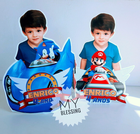 Display de Mesa Personalizado Mario carros