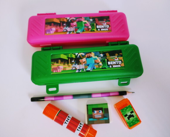 Estojo Escolar Personalizado Minicraft