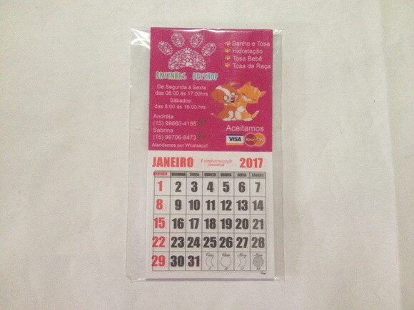 Imã com calendario empresa