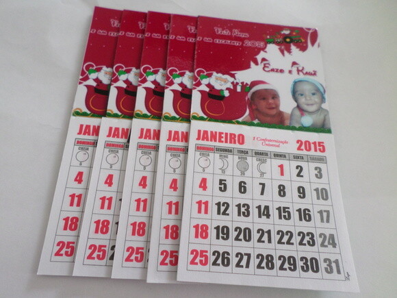 Imã com calendario natal