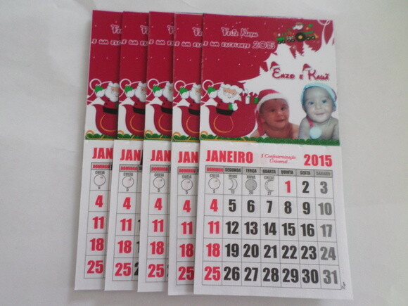 Imã com calendario natal