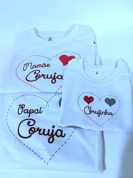 kit 3 Camiseta personalizada coruja