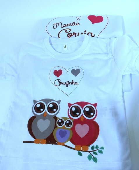 kit 3 Camiseta personalizada coruja