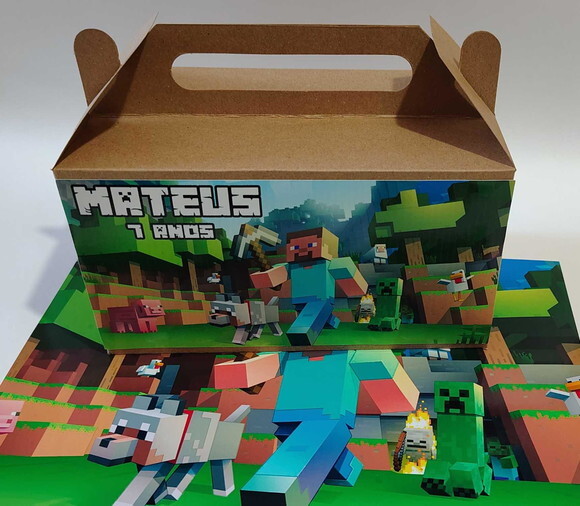 Kit Caixa Festa na Escola Minecraft