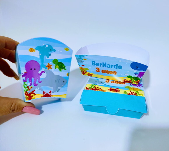 Kit Caixas Hambúrguer, Batata e Mini Dog Personalizadas