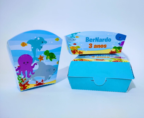 Kit Caixas Hambúrguer, Batata e Mini Dog Personalizadas