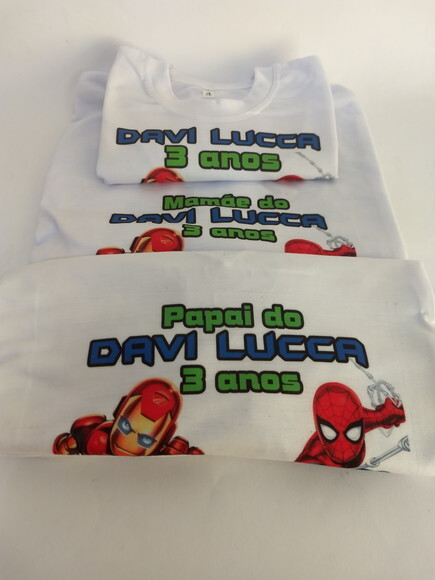 kit Camiseta personalizada os vingadores