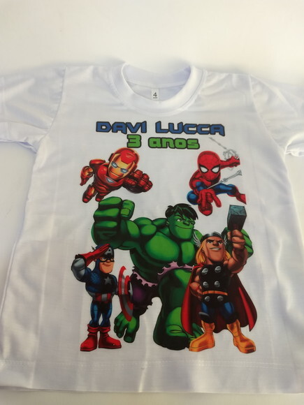 kit Camiseta personalizada os vingadores