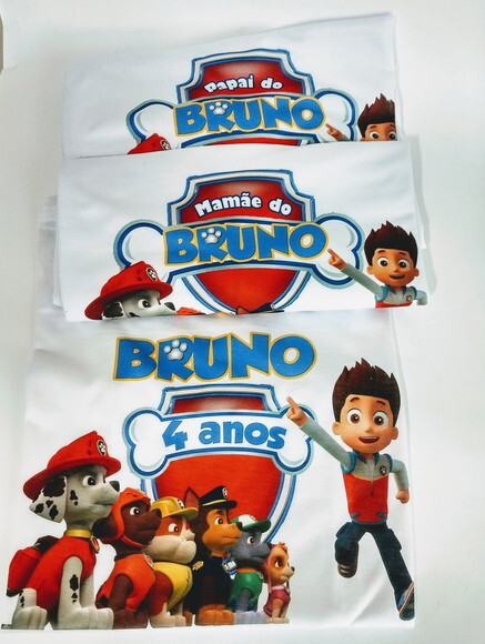 kit Camiseta personalizada patrulha canina