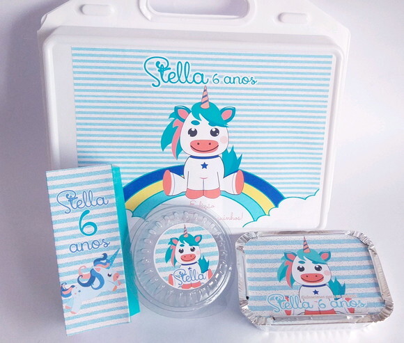Kit Festa na Escola Personalizado Unicórnio