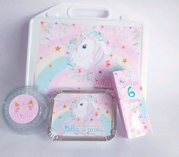 Kit Festa na Escola Personalizado Unicórnio