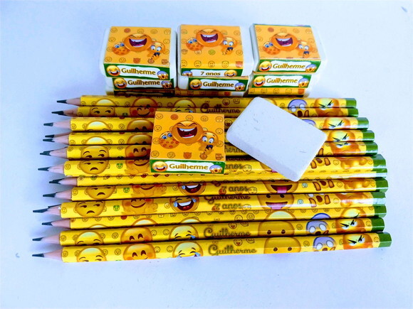 Lapis e Borracha Personalizados Emoji