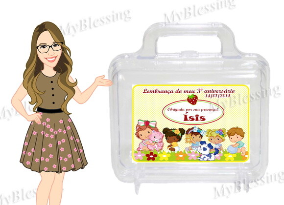Maleta Acrilica Personalizada Moranguinho Baby