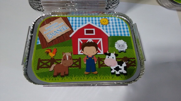 Marmitinha Personalizada Fazendinha Menino