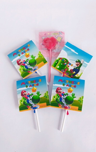 Pirulitos Personalizados Super Mario