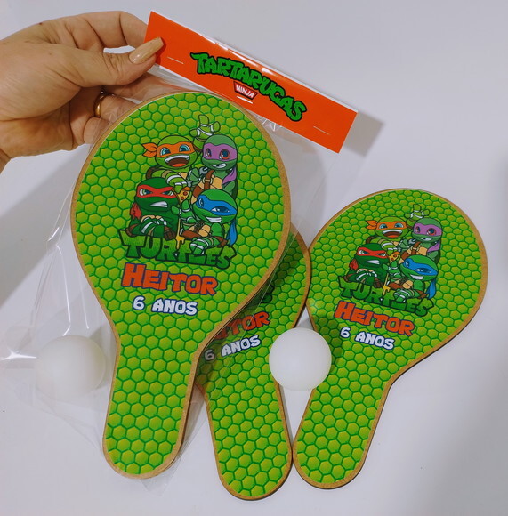 Raquete de Ping Pong Personalizada Tartarugas Ninjas