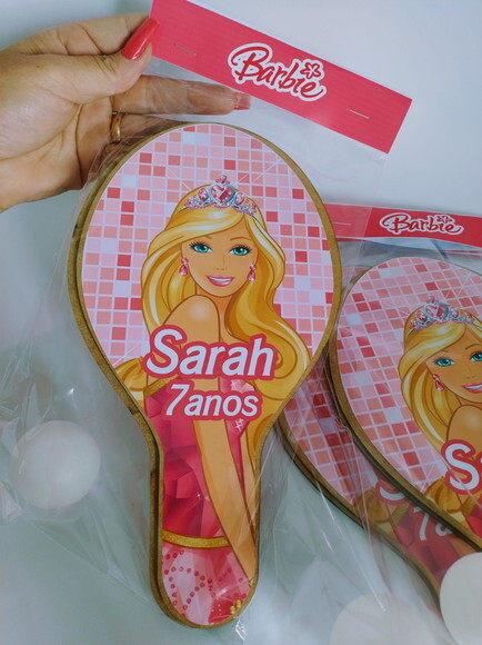 Raquete de Ping Pong Personalizada Barbie