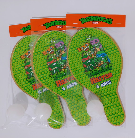 Raquete de Ping Pong Personalizada Tartarugas Ninjas