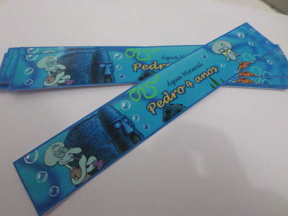Rotulo para Agua Bob Esponja