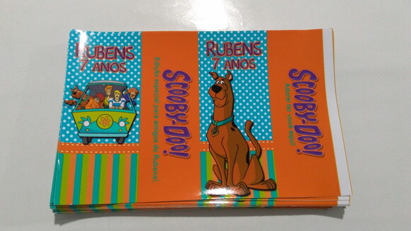 Rotulo para Caixa de Suco Scooby Doo