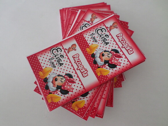 Rótulo Personalizado Para Paçoquinha Minnie