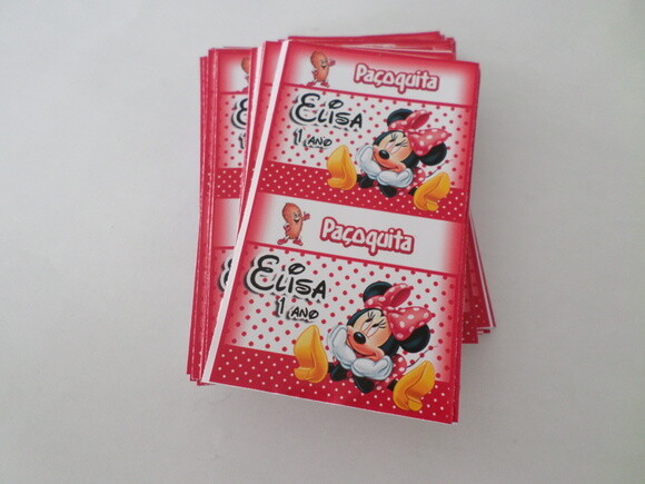Rótulo Personalizado Para Paçoquinha Minnie
