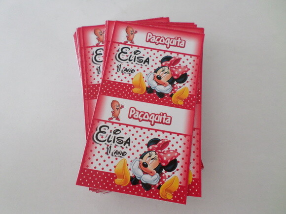 Rótulo Personalizado Para Paçoquinha Minnie