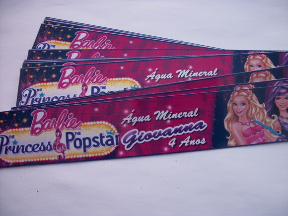 Rótulos para Agua Barbie Pop Star