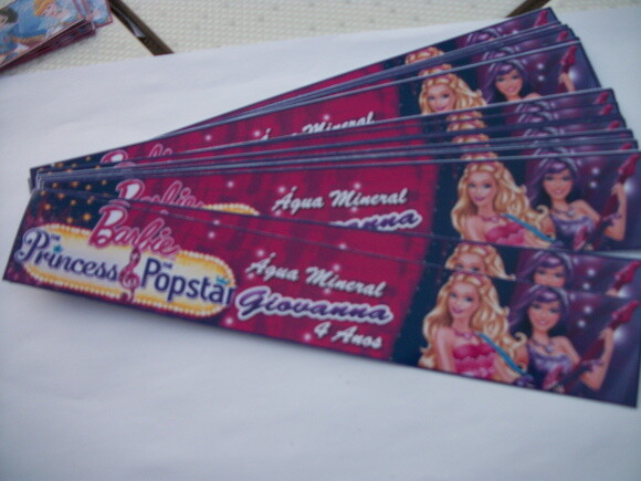 Rótulos para Agua Barbie Pop Star