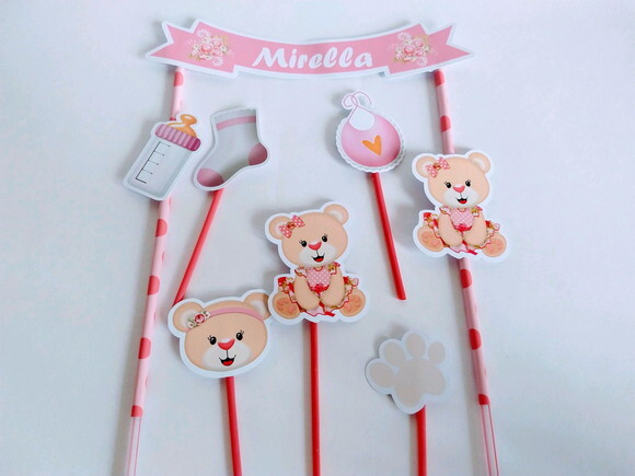Topo de Bolo Personalizado Cha de Bebe