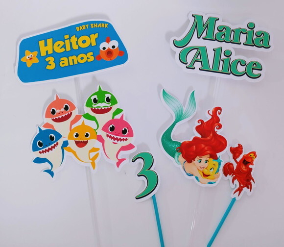 Topo de Bolo Personalizado Dois Temas