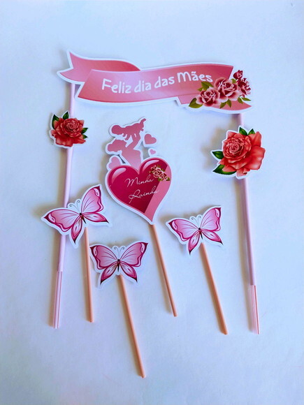 Topo de Bolo Personalizado Dia das Mães