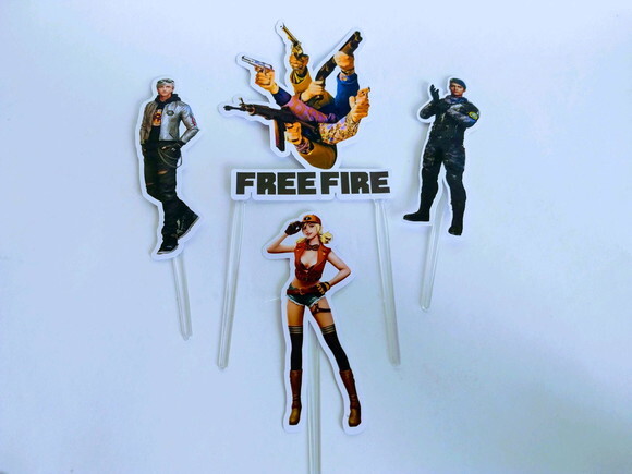 Topo de Bolo Personalizado Free Fire