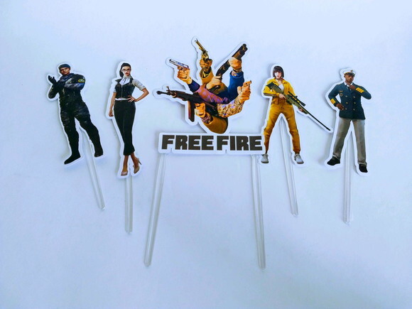 Topo de Bolo Personalizado Free Fire