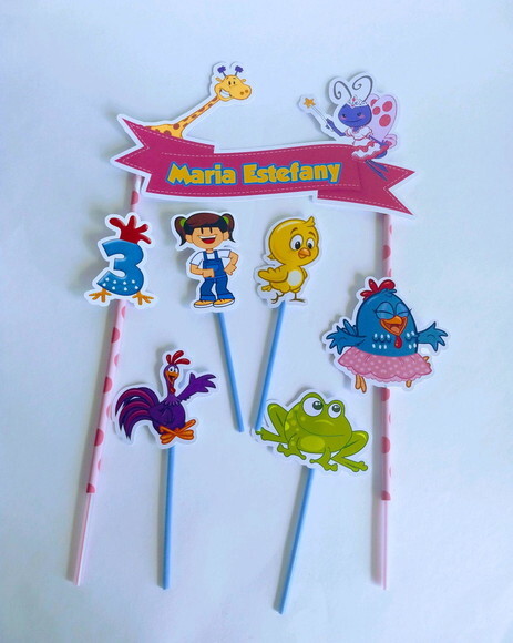 Topo de Bolo Personalizado Galinha Pintadinha