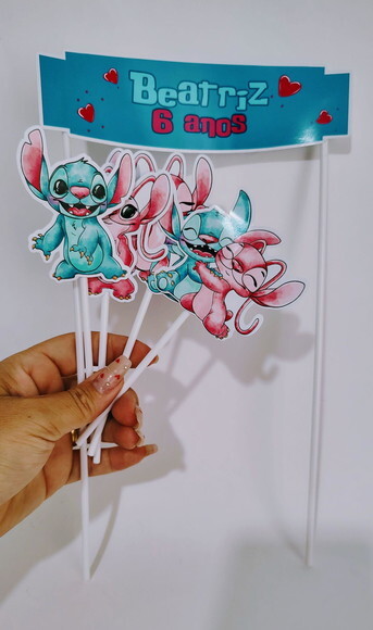 Topo de Bolo Personalizado Lili Stiche
