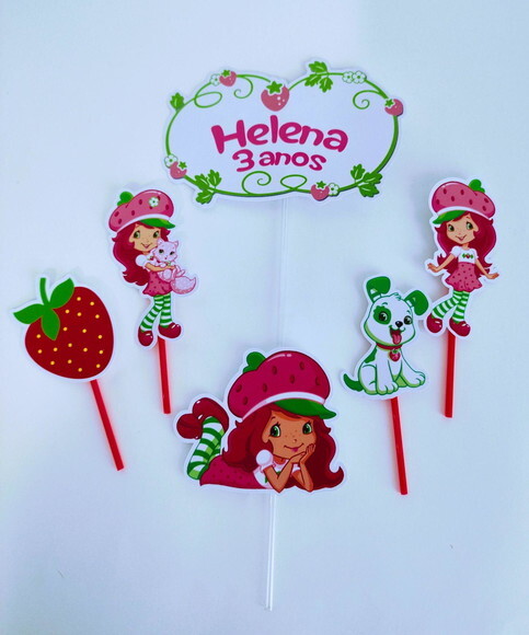 Topo de Bolo Personalizado Moranguinho
