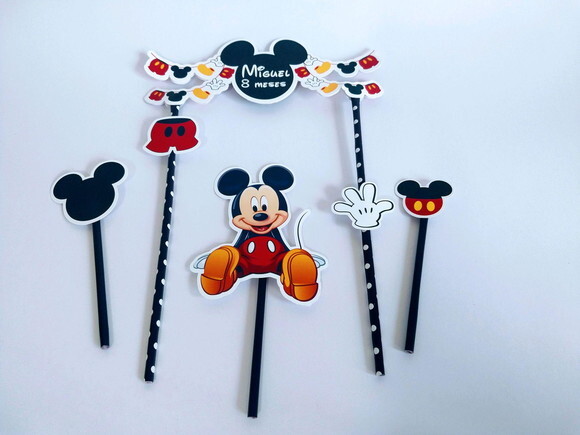 Topo de Bolo Personalizado Mickey