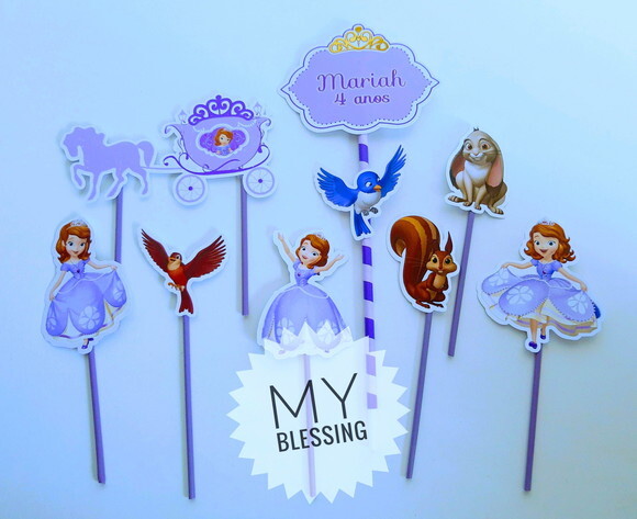 Topo de Bolo Personalizado Princesa Sofia