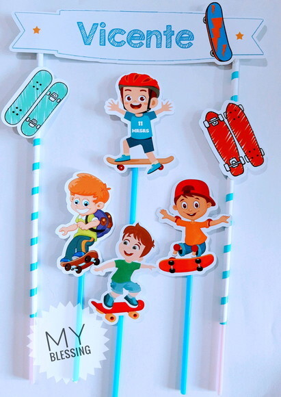 Topo de Bolo Skate
