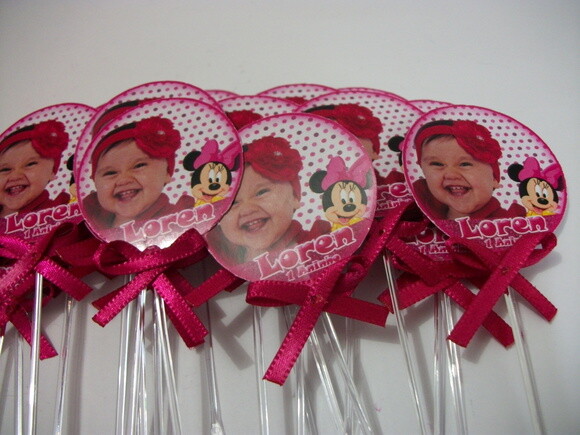 Toppers Cupcakes Personalizados Minie
