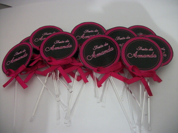 Toppers Personalizados Pink e preto