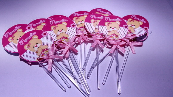 Toppers Personalizados Ursinha de Coroa