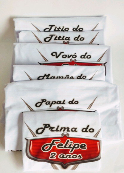 3 Camiseta Personalizada Carros Disney