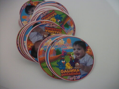 Adesivos Latinha galinha pintadinha