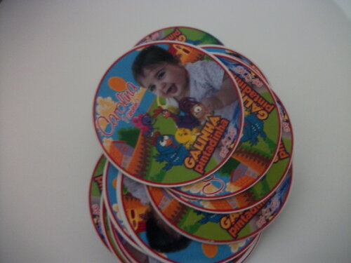 Adesivos Latinha galinha pintadinha
