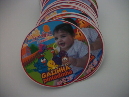 Adesivos Latinha galinha pintadinha