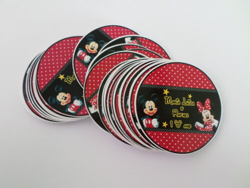 Adesivos para latinha mickey e minie