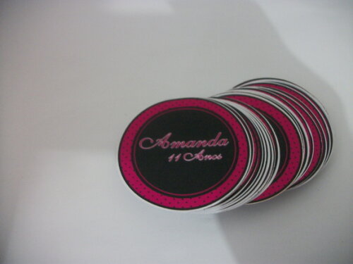 Adesivos Para Latinhas pink e preto